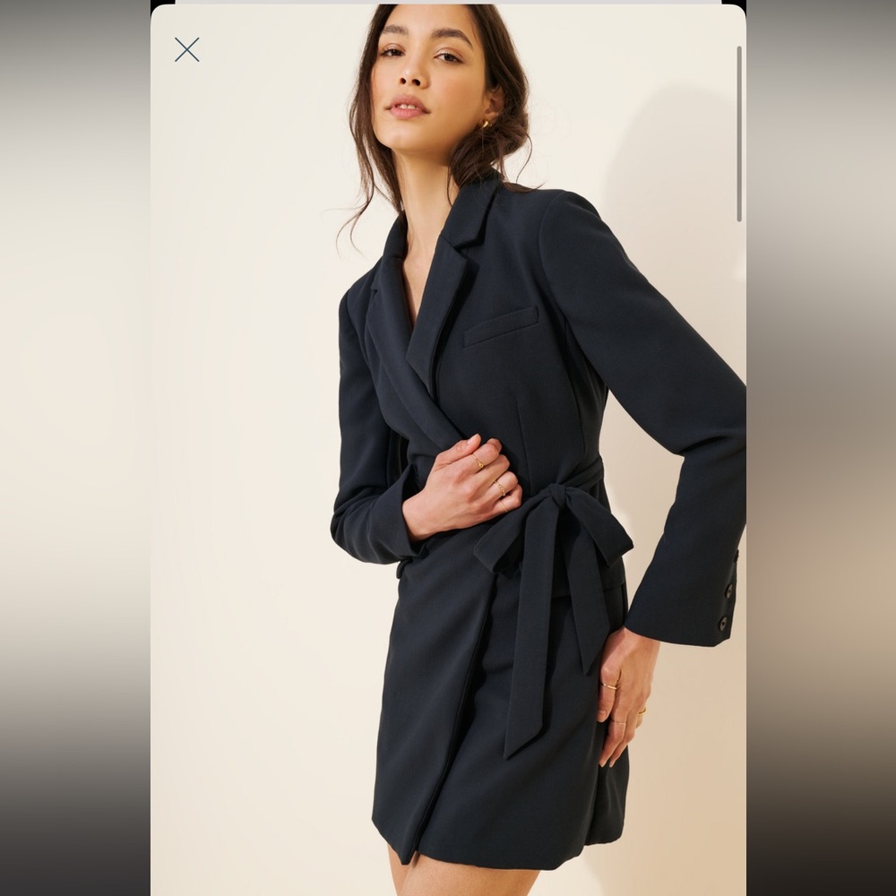 Anthropologie Black Wrap Blazer Dress